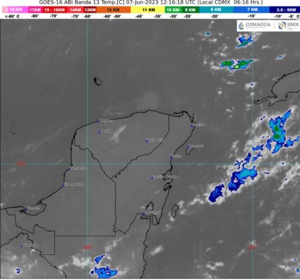 Lluvias puntuales fuertes en Quintana Roo